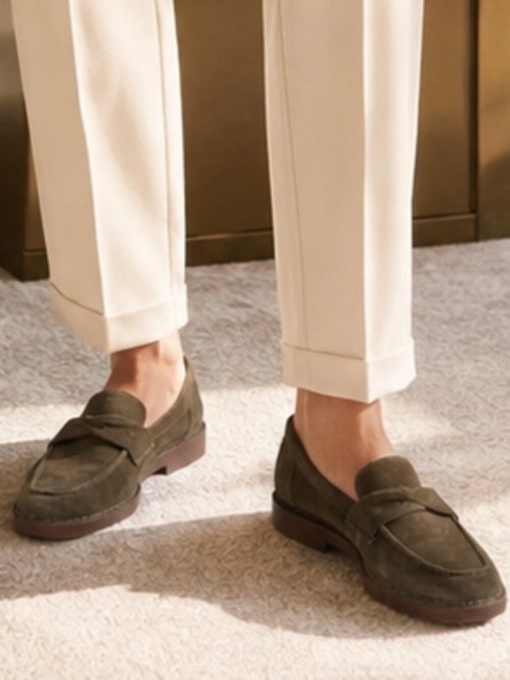 Brioso Clarence Loden Suede Twisted Loafers Women 7M New